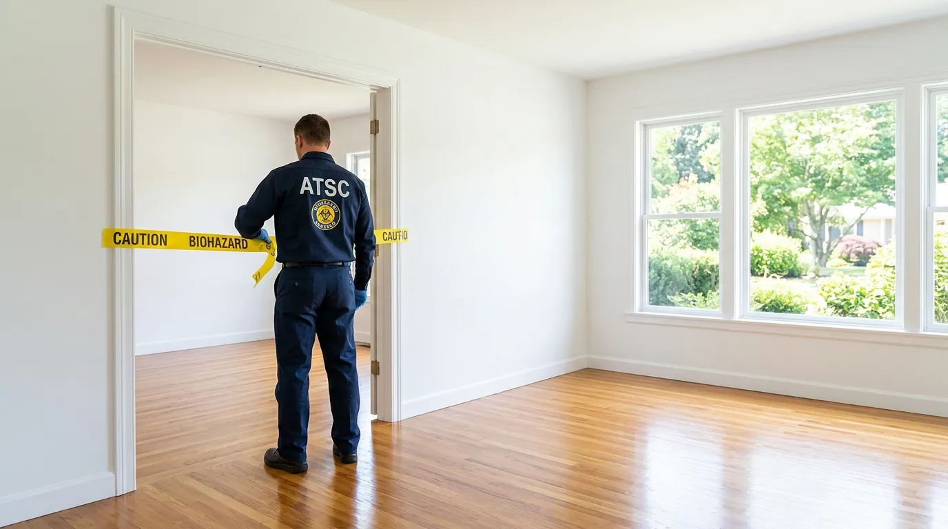 Certified biohazard cleanup crew performing Decomposition Cleanup in Crafton